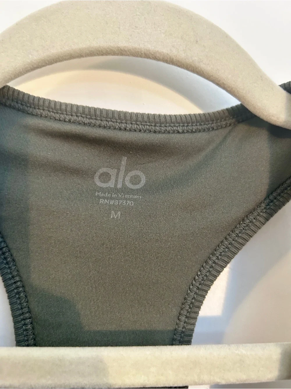 ALO Yoga Ribbed V-Neck Racerback Crop Tank - Olive
